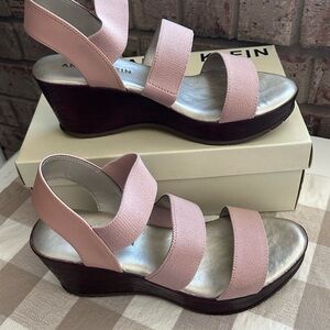 Anne Klein Blush Pink Wedge Sandals